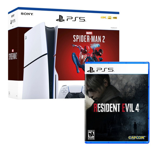 Consola Ps5 Slim Bundle Spiderman 2 + Resident Evil 4 Ps5