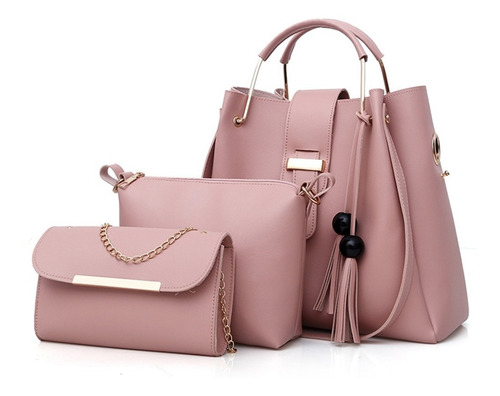 Set 3 Bolsas Borla Dama Mujer Cosmetiquera Cartera Versatil