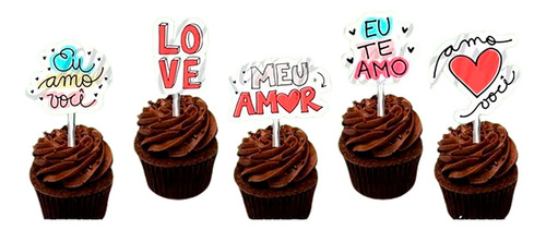 Dia Dos Namorados Amor Love 50 Topper Tags Para Cupcake Doce