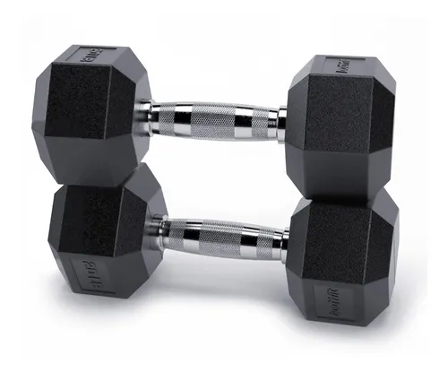 Un Par Mancuernas Pesas Hexagonal Recubierta 20lb 9.07kgs