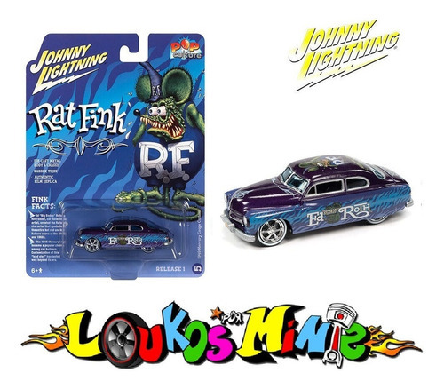 Johnny Lightning 1949 Mercury Coupe Custom Rat Fink Release Cor Roxo