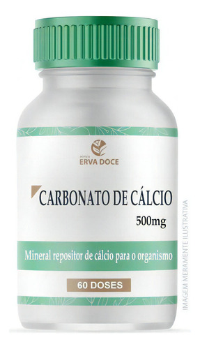 Carbonato De Cálcio 500mg 60 Capsulas Sabor Sem sabor