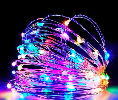 Fio De Arame 20 Led Enfeite Natal 2m Pilha Colorido 4.5v