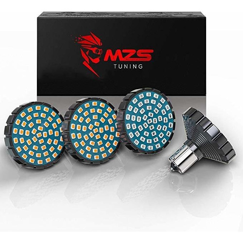 Mzs 2  Frente Rojo 1157 Bombilla De Led Señal + Ámbar Traser