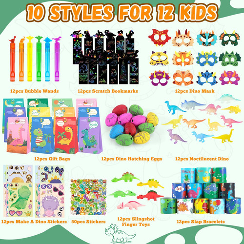 Recuerdos De Fiesta De Dinosaurios Miucat Para 12 Niños Color Nombre Del Diseño