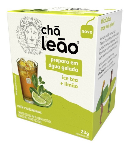Imagem 1 de 3 de Chá Leão Água Gelada - Ice Tea E Limão 10 Sachês