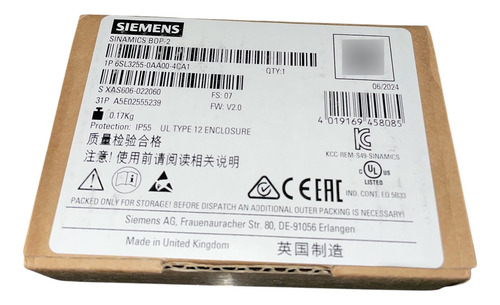6sl3255-0aa00-4ca1 Siemens Panel De Operador Bop-2 Display