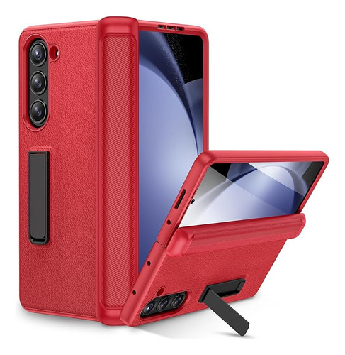 Funda Con Bisagra Para Samsung Z Fold 5 Rojo