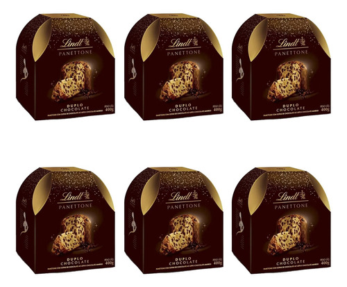 Kit 6x Panettone Duplo Chocolate 400g Lindt