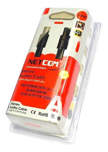 Cable Plug Jack 3.5mm Netcom De Audio Stereo De 10 Metros