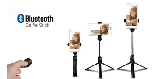 Bastão Pau De Selfie E Tripe Bluetooth Preto