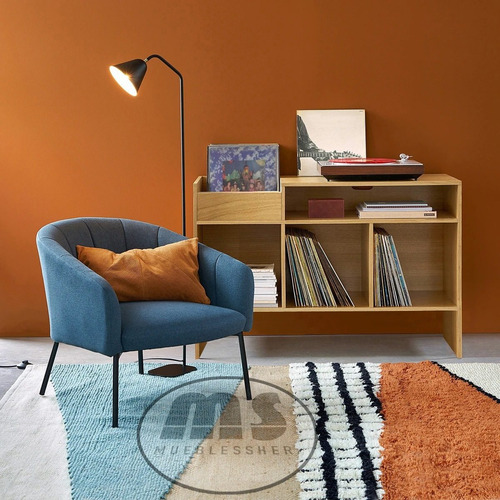 Mueble Para Vinilos Y Tocadiscos Con Batea Para Discos Blanco