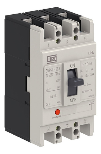 Disjuntor Caixa Moldada Weg 3p 15ka 50a Dwp63l-50-3 14256726