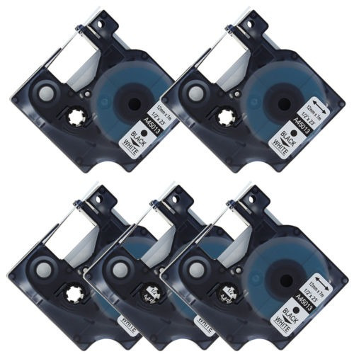 5pk Compatibel Para Cintas De 12mm Dymo D1 Estándar Etiqueta