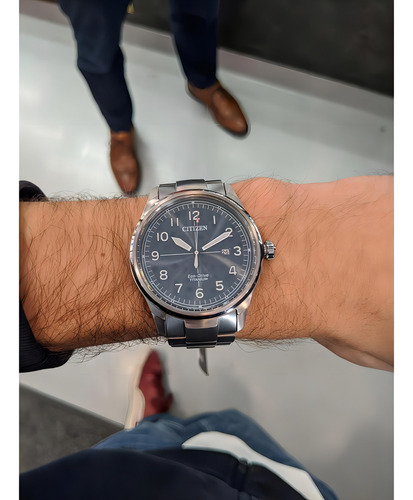 Relógio Citizen Super Titanium Eco-drive Bm7570-80e/tz21223t Cor da correia Prateado Cor do bisel Prateado Cor do fundo Preto
