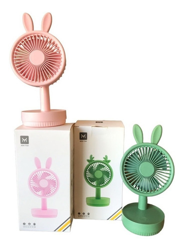 Mini Ventilador Portatil Usb Recargable Con Orejitas