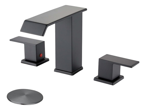 Grifo De Baño Loopan Modelo Cascada 8 Pulgadas 2 Asas Mate Negro Cepillado