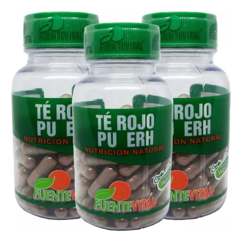 3 Potes Te Rojo Pu Erh 180 Caps Pierde Peso Aumente Defensas