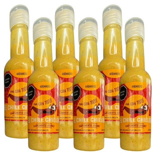 Salsa Habanero Para Mariscos Y Alitas. 6 Pzas 180 Gr