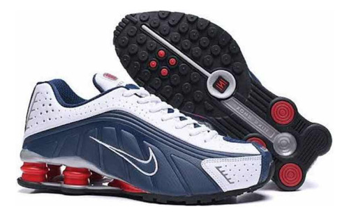 Nike Shox R4 Blue And White Red Original Talla:10 Usa 28 Cm