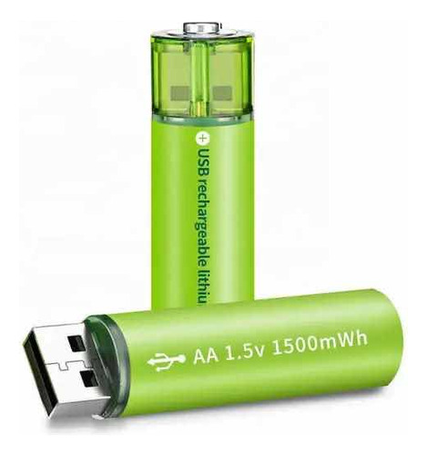 Baterías, Pilas  Usb Recargable Aa 1.5v 1.500 Mwh