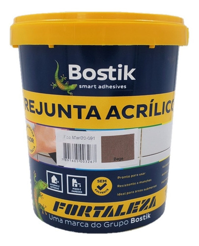 Rejunte Acrílico Bege Piscina / Porcelanato 1kg Fortaleza