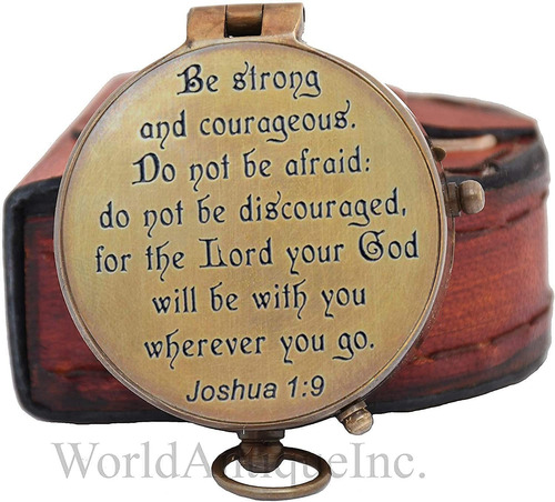 Woanin Inscripcion Personalizada Laton Antiguo Brujula