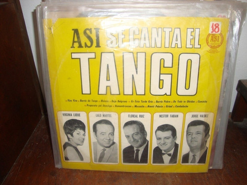 Vinilo Asi Se Canta El Tango Luque Marcel Ruiz Fabian T3