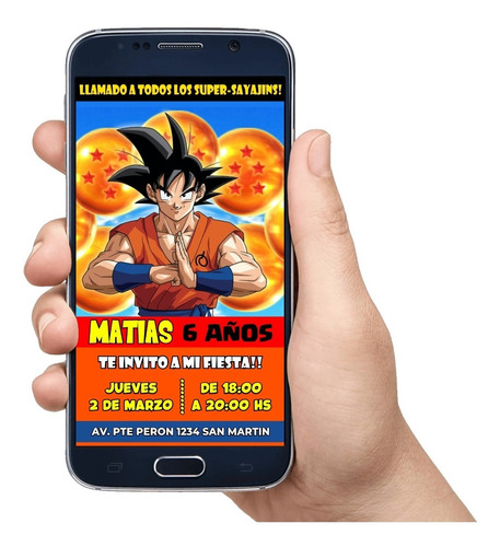 Invitacion Digital Personalizada Para Whatsapp Dragon Ball