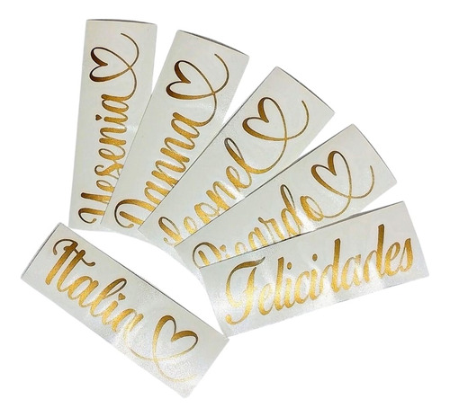 15 Stickers 10x30 D Nombre Personalizado Para Globo Burbuja 