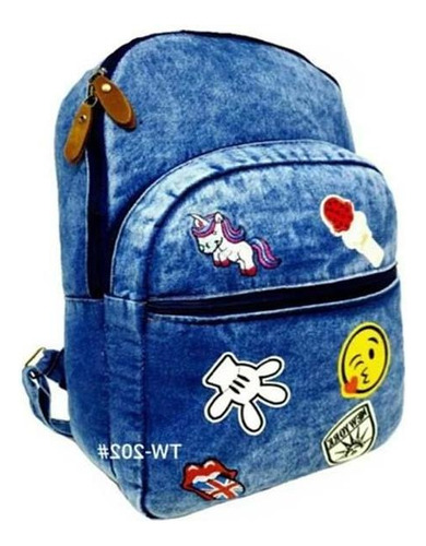 Mochila Escolar Grande Jeans Tw202