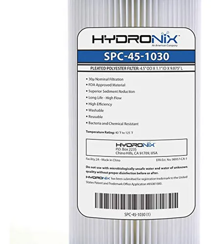 Filtro De Agua Sedimentario Hydronix Micrones Lavable