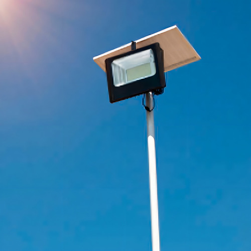 Refletor Solar Led Holofote 500w Carcaça Preto Luz Branco-frio