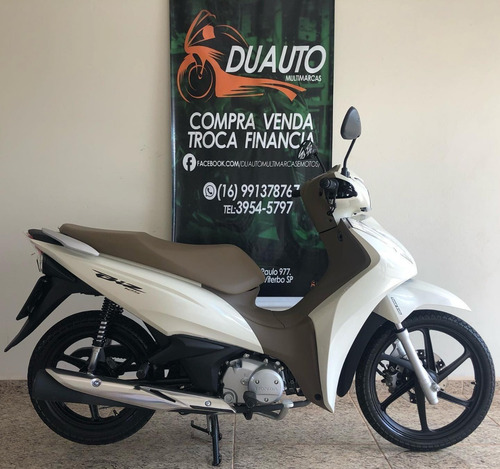 Honda Biz 125 2019 Branca Banco Caramelo Único Dono 1.300km