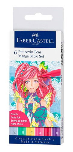 Marcador Pitt Artist 6un Manga Shojo Faber Castell