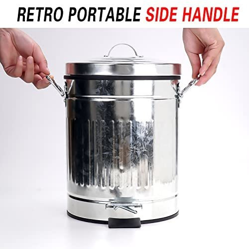 Cubo Basura Acero Inoxidable 5l - Retro Vintage Con Pedal