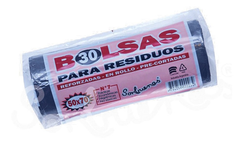 Bolsas Residuo 50 X 70 Grandes Rollo Reforzadas Pack 120u