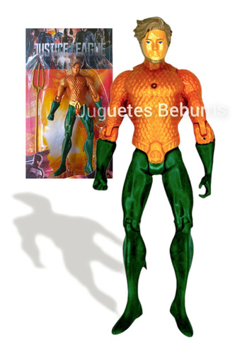 Excelente Muñeco Articulado Aquaman Con Tridente 17 Cm