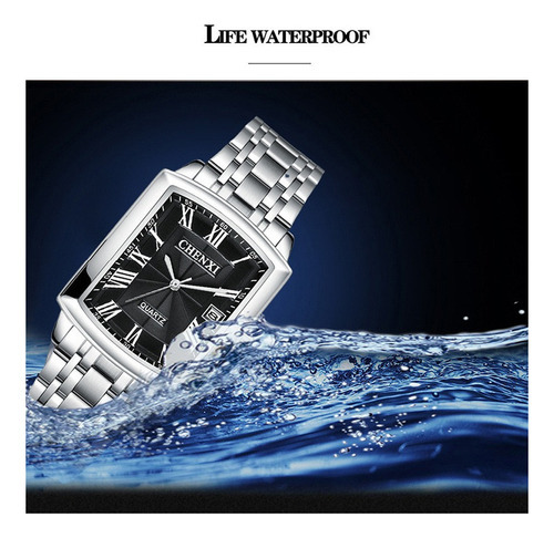 Relojes Chenxi Business Square para pareja, 2 piezas, color de fondo blanco
