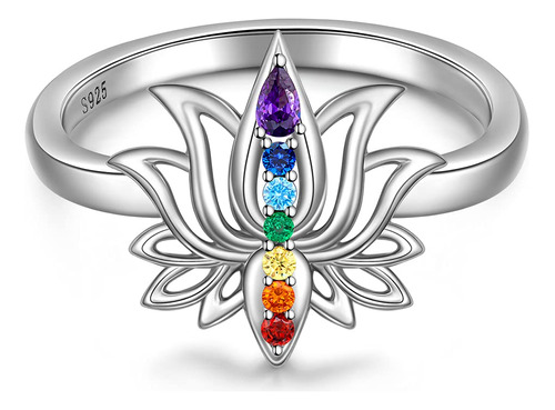 Anillo De Chakras De Loto Para Mujer, Yoga, Chakras, Crista.