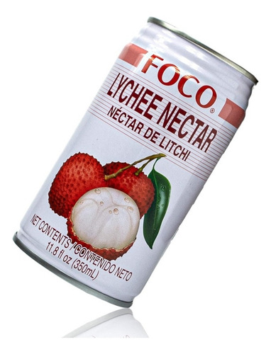 Jugo De Lichi En Lata Bebida Marca Foco Sabor Lychee 350ml