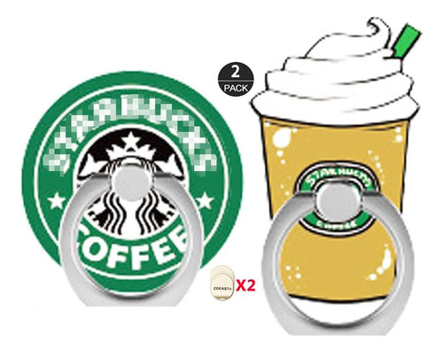 Zoeast(tm) 2 Pack Phone Ring Grip Mocha Coffee Cappuccino X