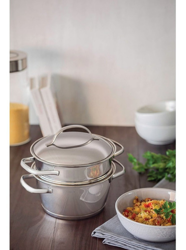 Cuscuzeira E Cozi Vapore Allegra 16cm Em Aço Inox Tramontina