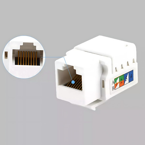 Kit C/ 10 Conector Rj45 Utp Femea Cat5e Branco Keystone