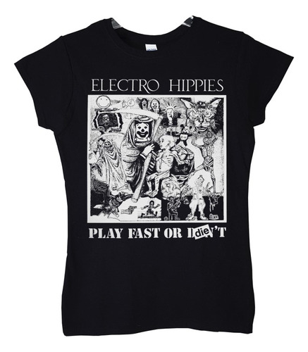 Polera Mujer Electro Hippies Play Fast Or Die Punk Abominatr