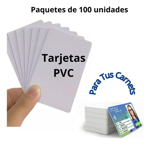 Tarjetas Blancas Plásticas Pvc  Para Carnets Y Credenciales