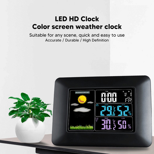 Pantalla A Color Inalámbrica Con Alarma De Reloj Meteorológi
