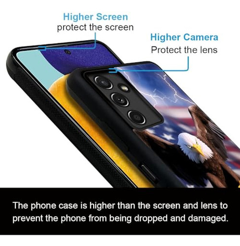 Funda Para Galaxy A14 Flying Eagle American Flag Lightning D