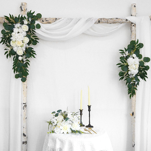 - Decoraciones De Telón De Fondo De Boda Con Guirnalda