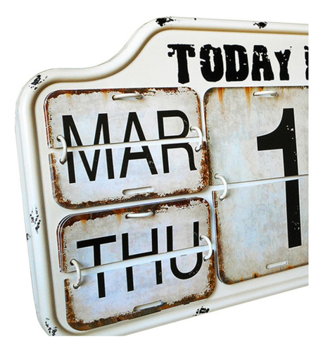 Inicio Calendario De Metal Montado En La Pared Shabby Chic